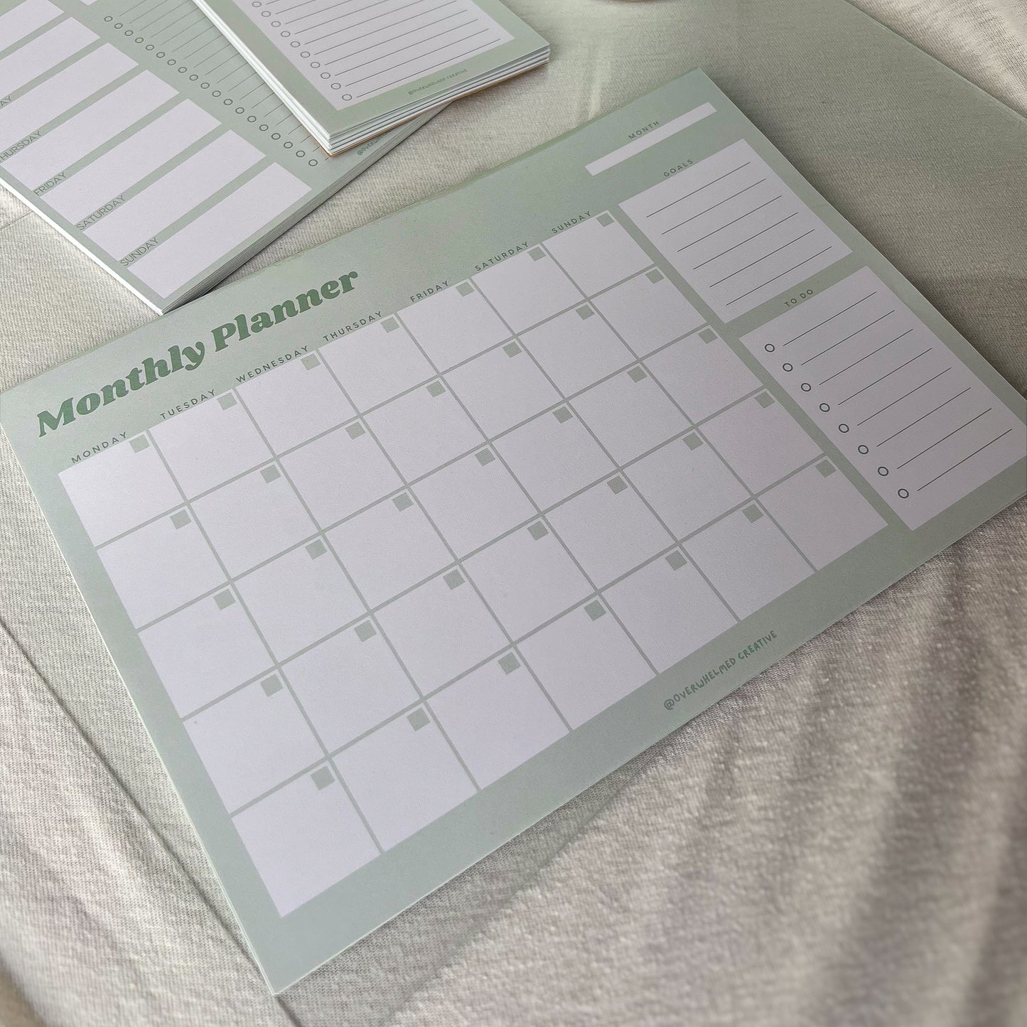 Simple Monthly Planner Pad