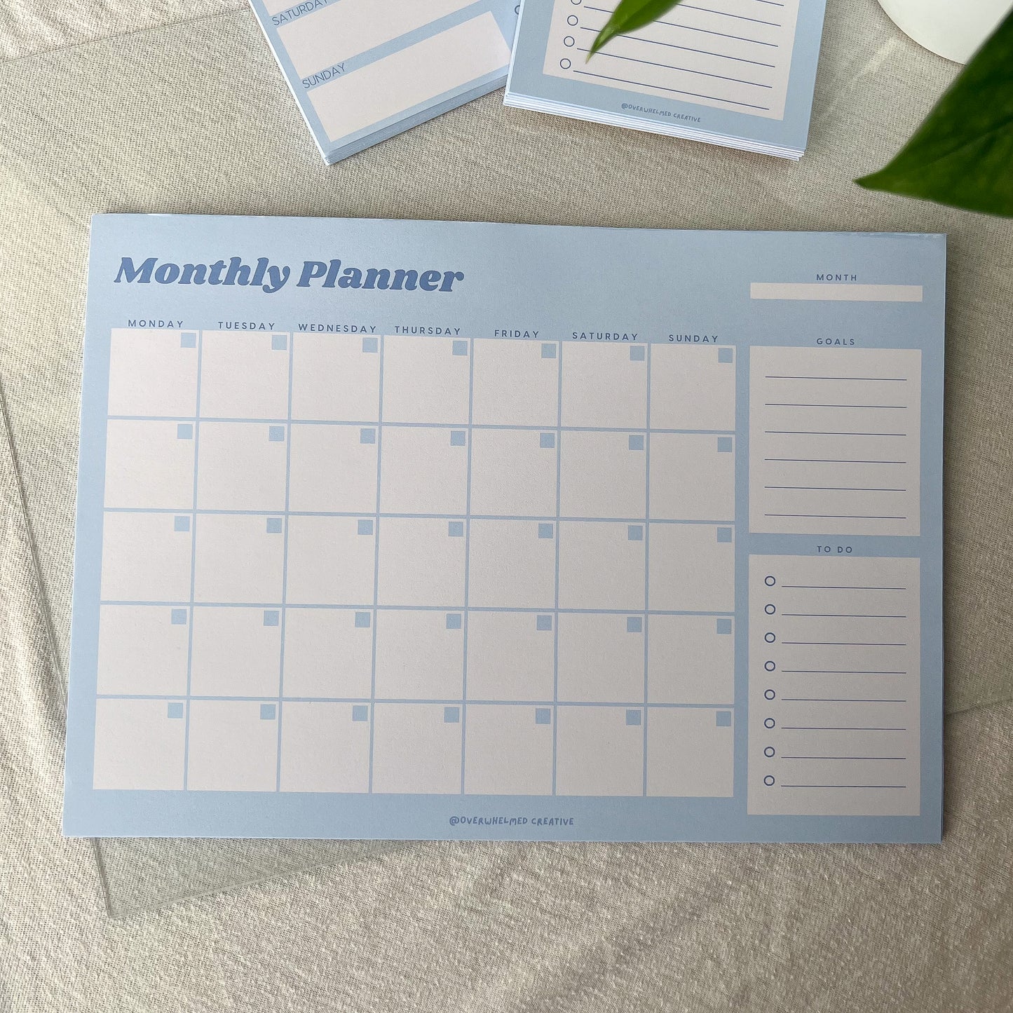 Simple Monthly Planner Pad