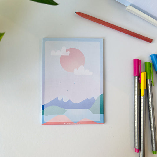 Hills & Moon Colorful Notepad