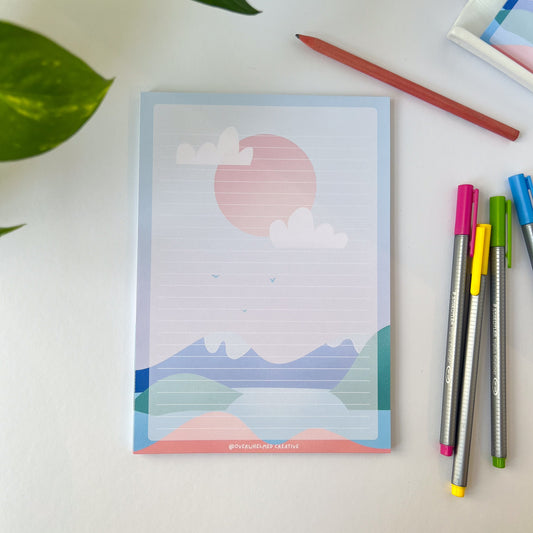 Hills & Moon Colorful Lined Notepad